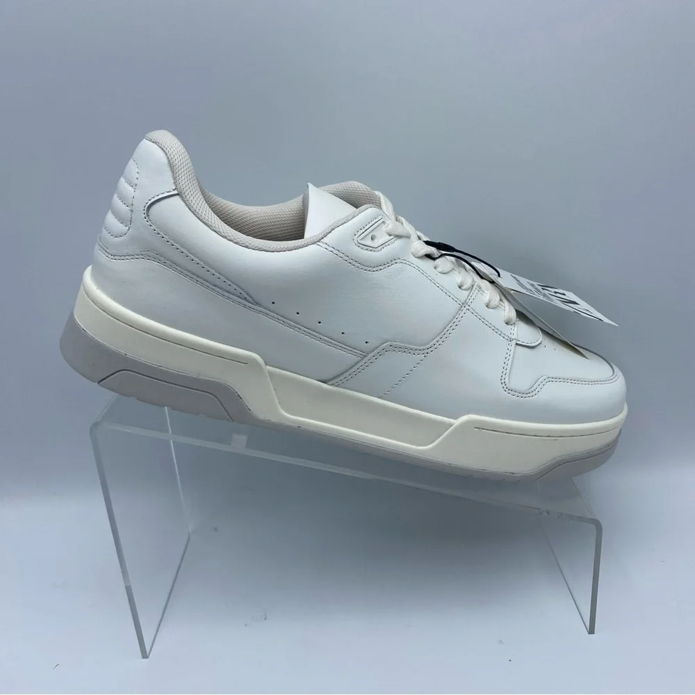 NWT. Zara Men's White Leather Uniform Sneakers. Size 8, 9, 13.